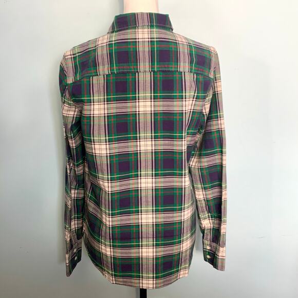 J. Crew Blue Plaid Boy Button Down Shirt Size 8 - Picture 5 of 8